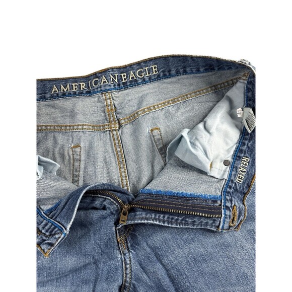 American Eagle Men’s Relaxed Fit Jeans Blue Denim Casual Straight Leg 36x32 - Picture 5 of 9